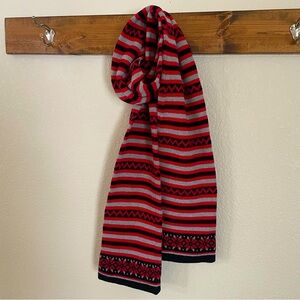 Fair Isle Knit Scarf 70’s Ski Lodge Vintage Preppy Winter Cozycore Cabin Outdoor